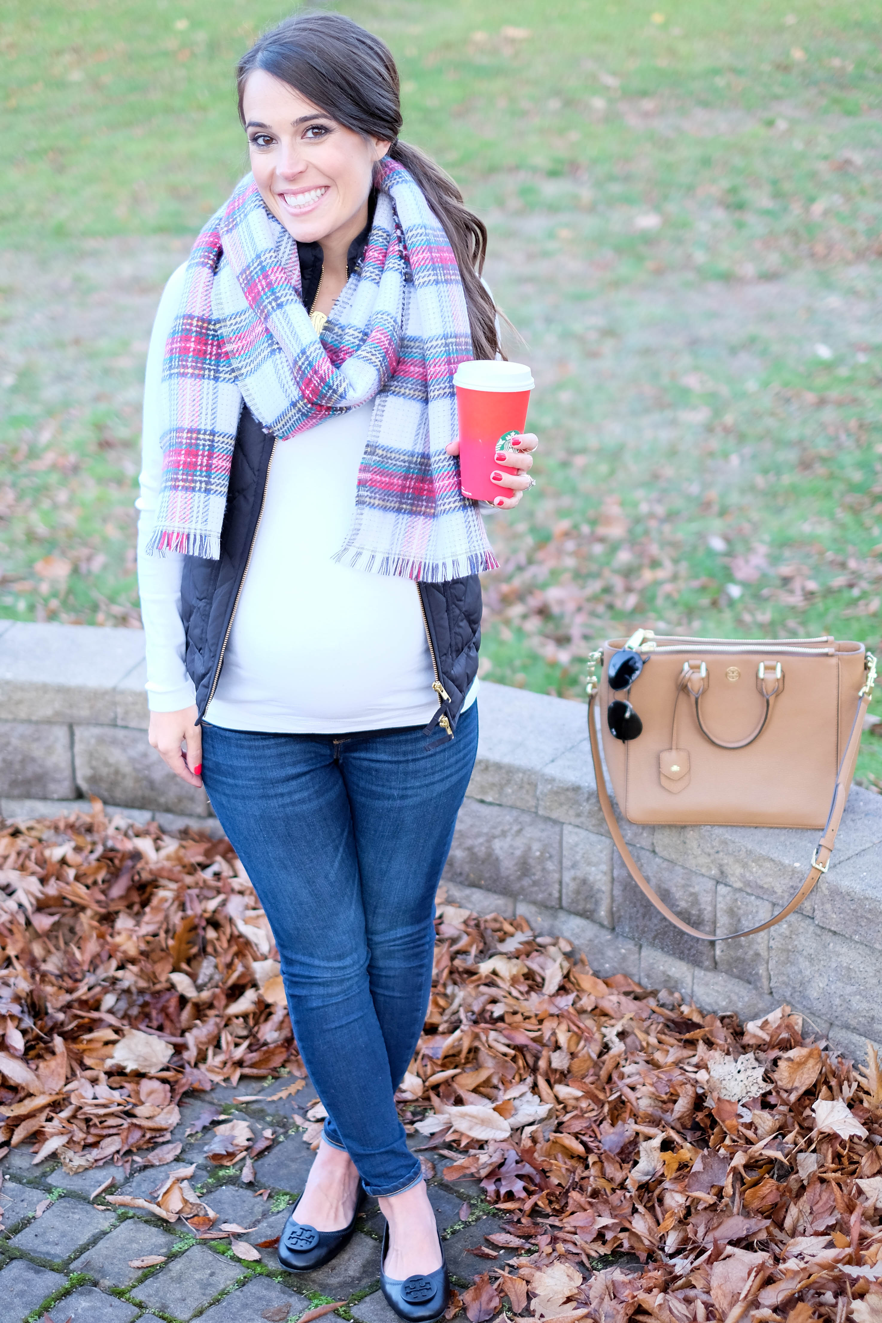 casual plaid scarf and puffer vest puffy vest outfits mrscasual fall & winter fashion