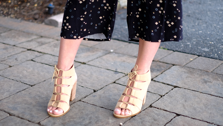 Hinge lace up sandals
