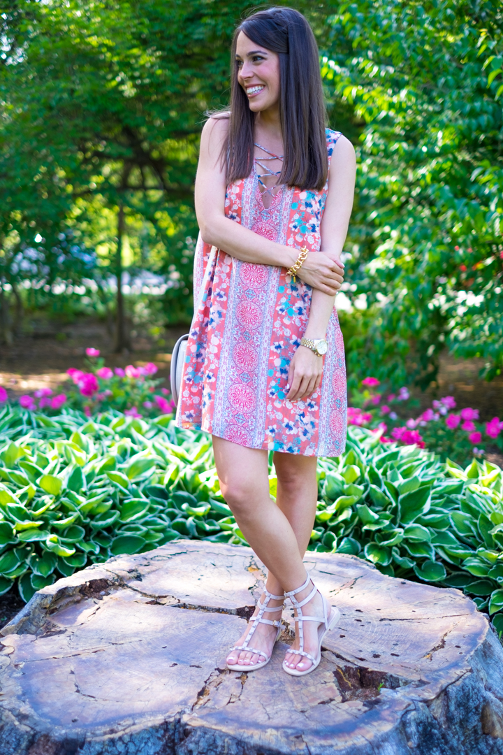 Lace up Summer Dress mrscasual fashion blog summer outfit