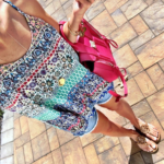 Denim cut off shorts print peplum tank mrscasual instagram