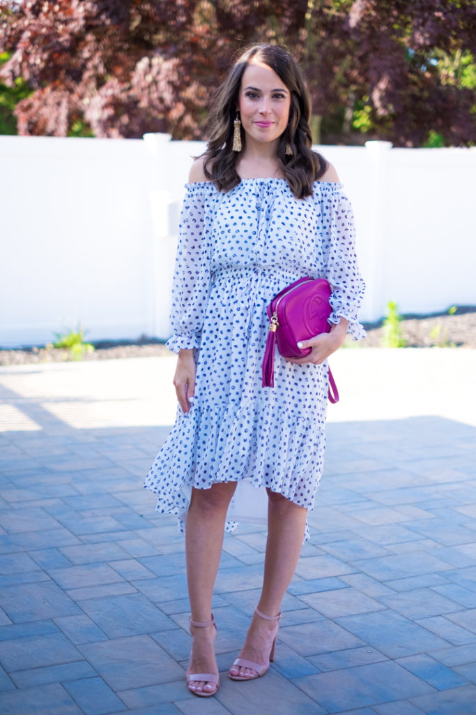 pink blue white outfit