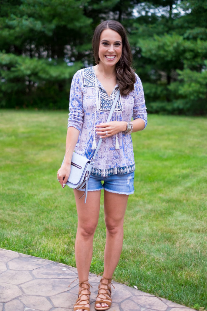 Split neck summer top
