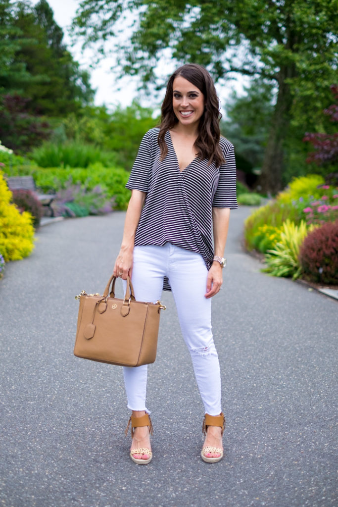 Striped Wrap top