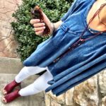 denim, choker, toms bootie