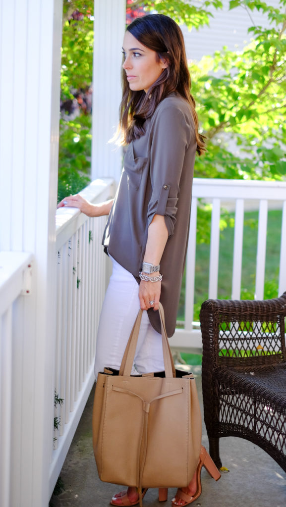 BP Faux leather drawstring tote outfit