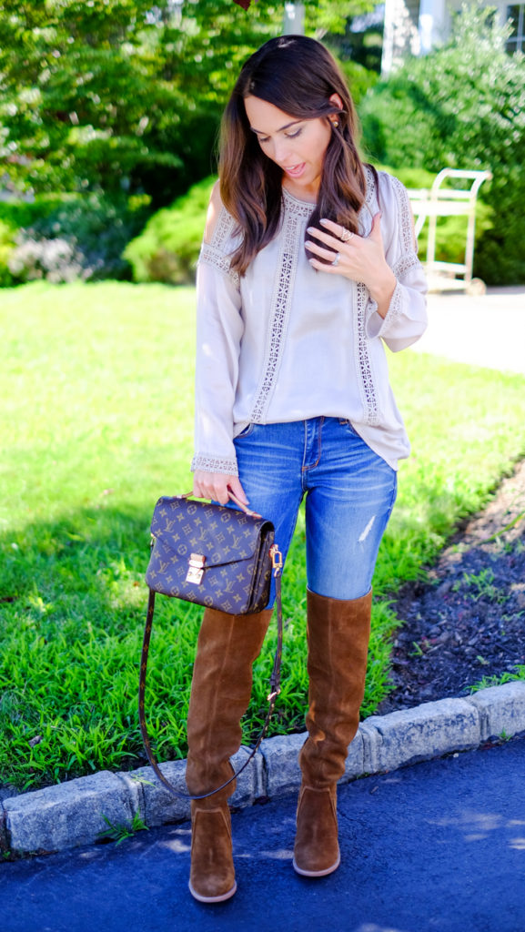 Bobeau cold shoulder top