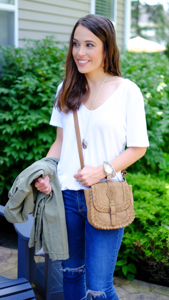Camel crossbody bag outfit