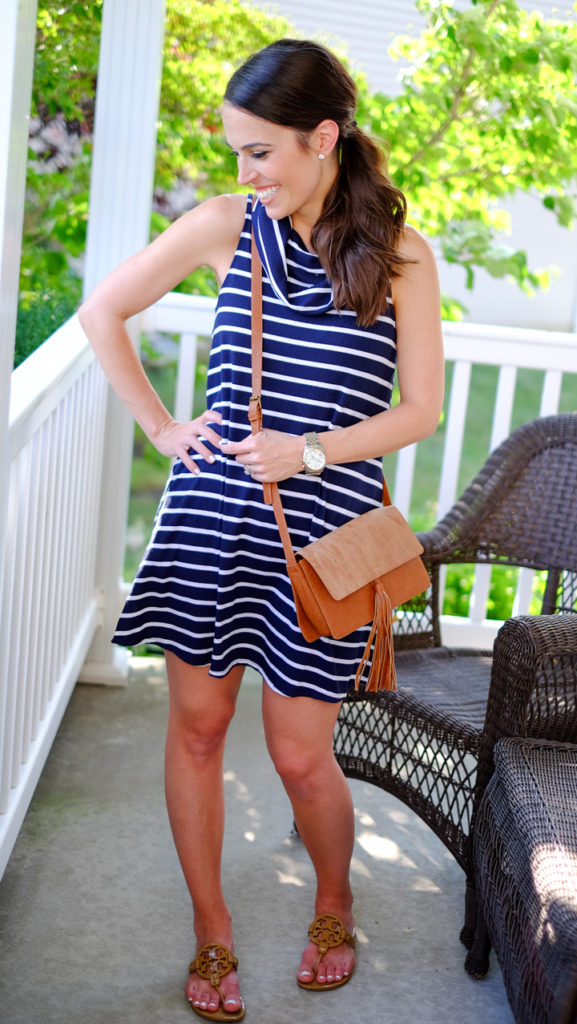 Navy and white outfit