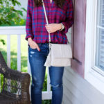 plaid button back shirt