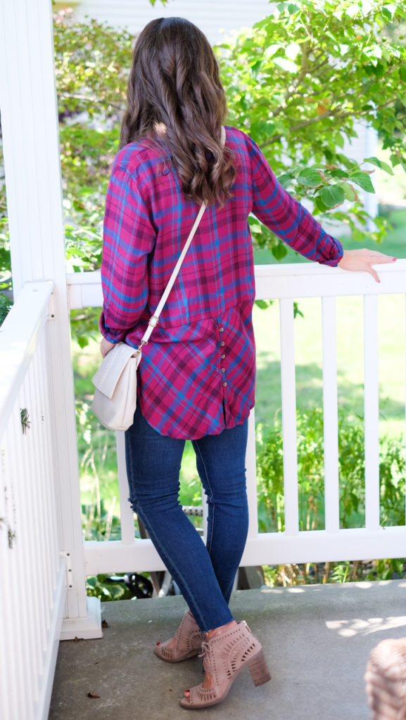 Lucky Brand plaid button back shirt