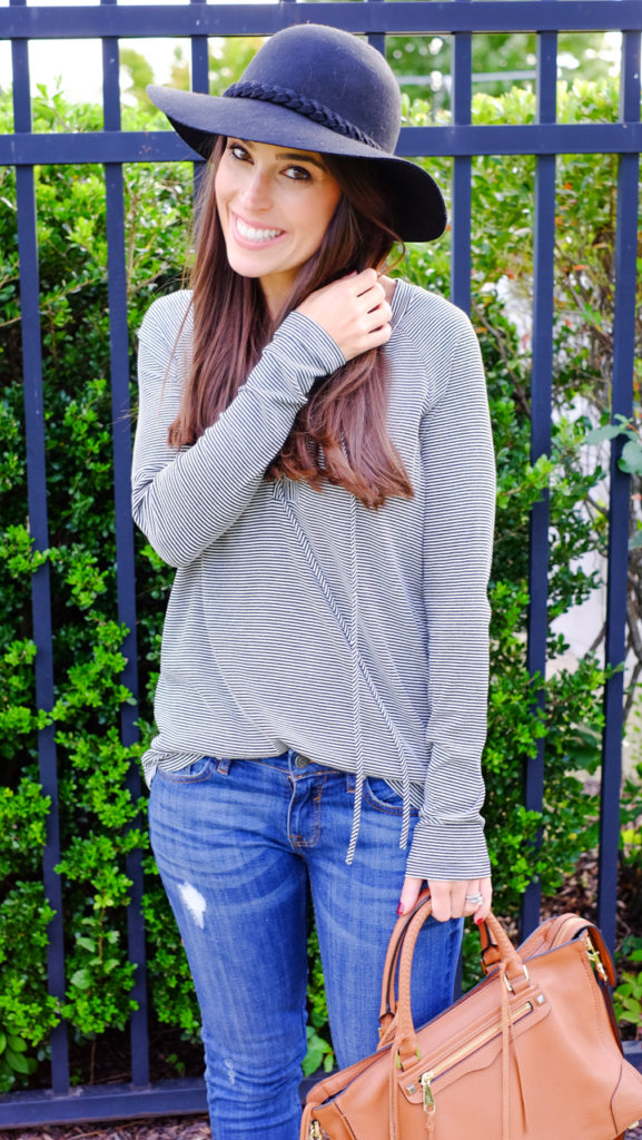 pleione-lace-up-striped-tee