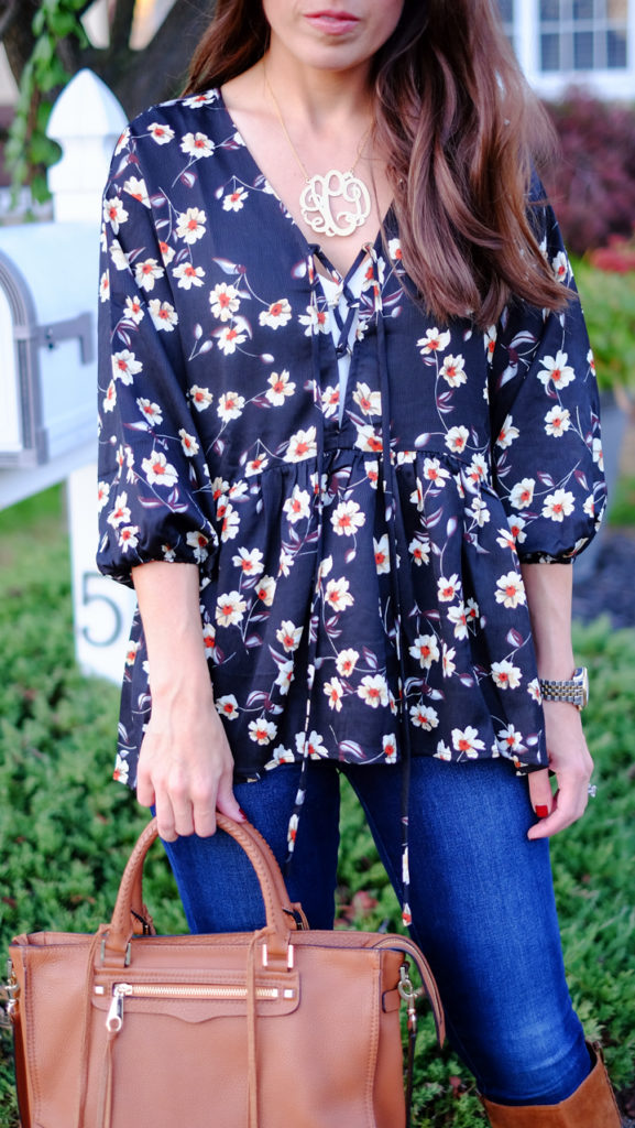 lucca-floral-lace-up-blouse