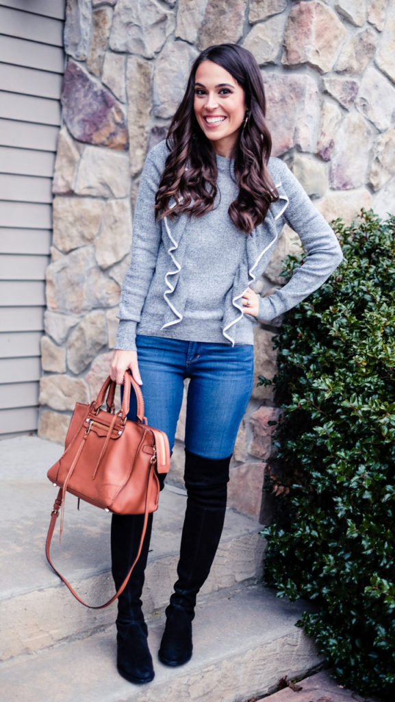 Black gray and brown outfit