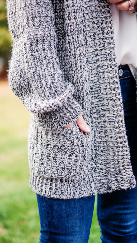 black and white cardigan