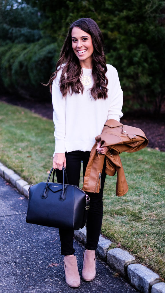 black white and brown casual outfit
