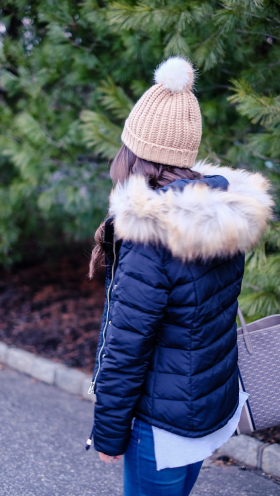 faux fur hooded jacket