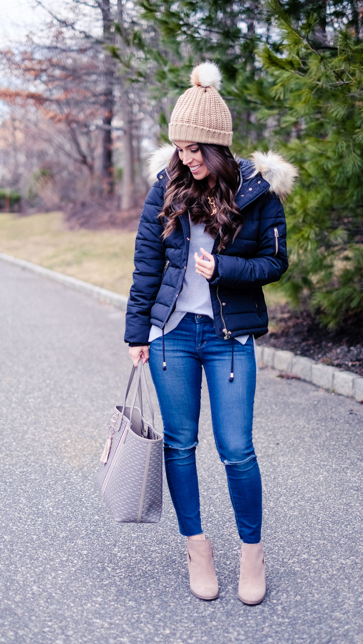 Faux Fur Hood Puffer Jacket