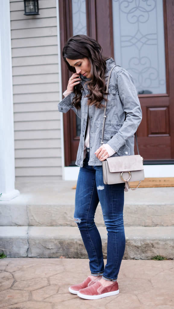 Pink and gray outfit