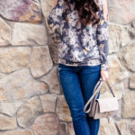 floral cold shoulder sweatshirt