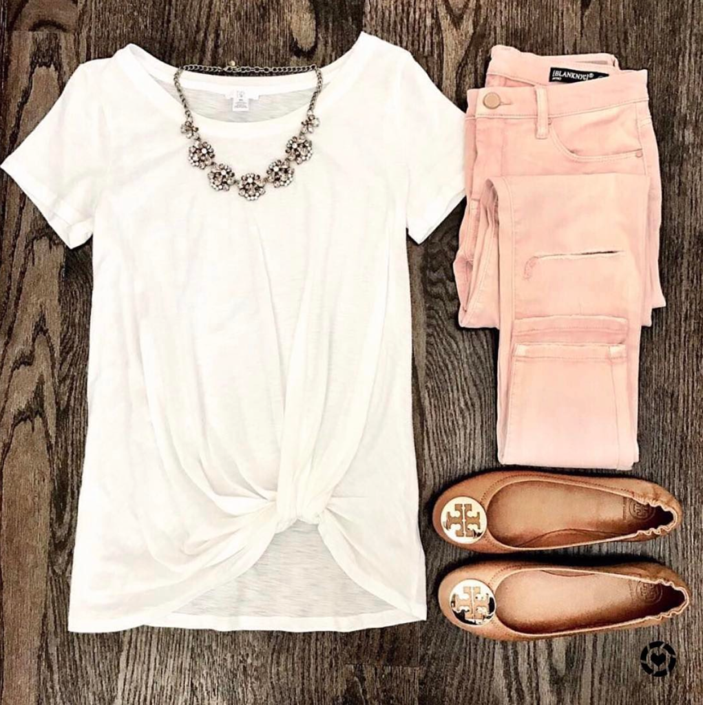 BP twist front tee outfit