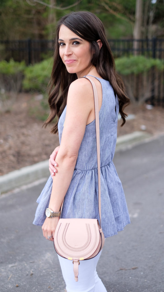 blue and pink outfit
