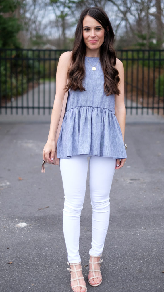 blue and white outfit