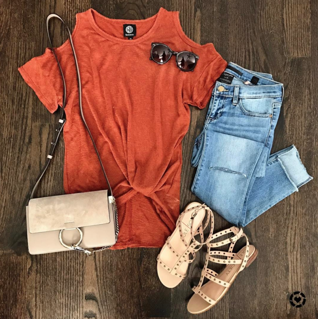 cold shoulder tunic outfit