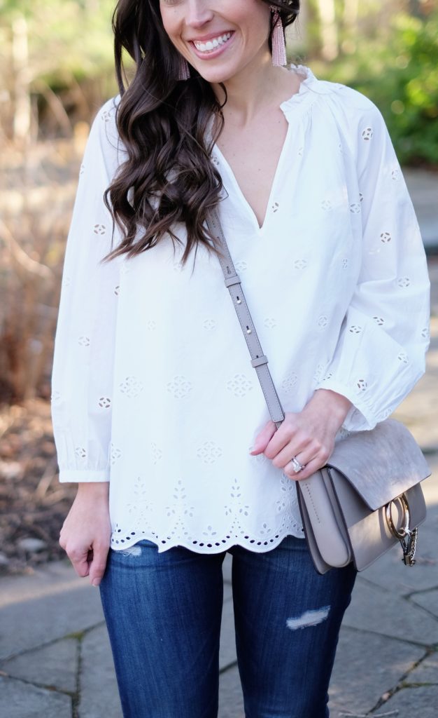eyelet top outfit