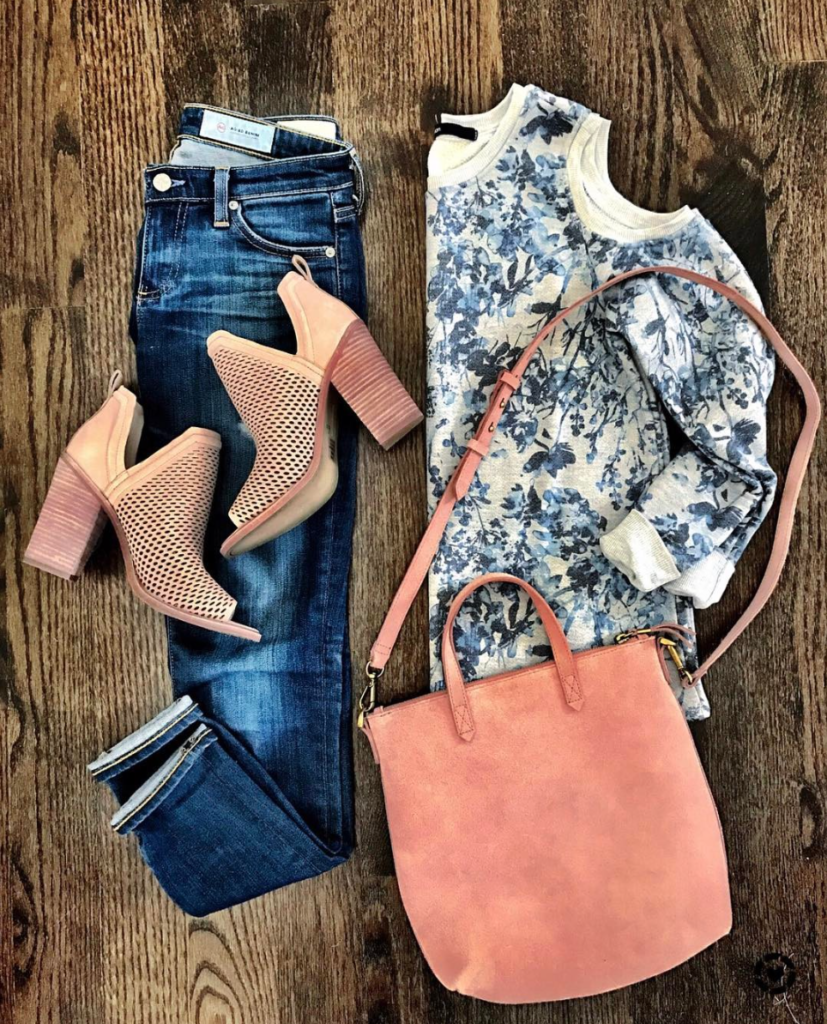 floral cold shoulder sweatshirt