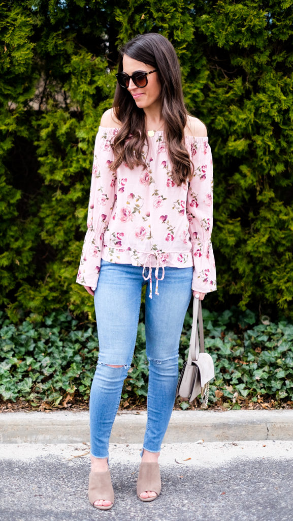 floral off the shoulder top