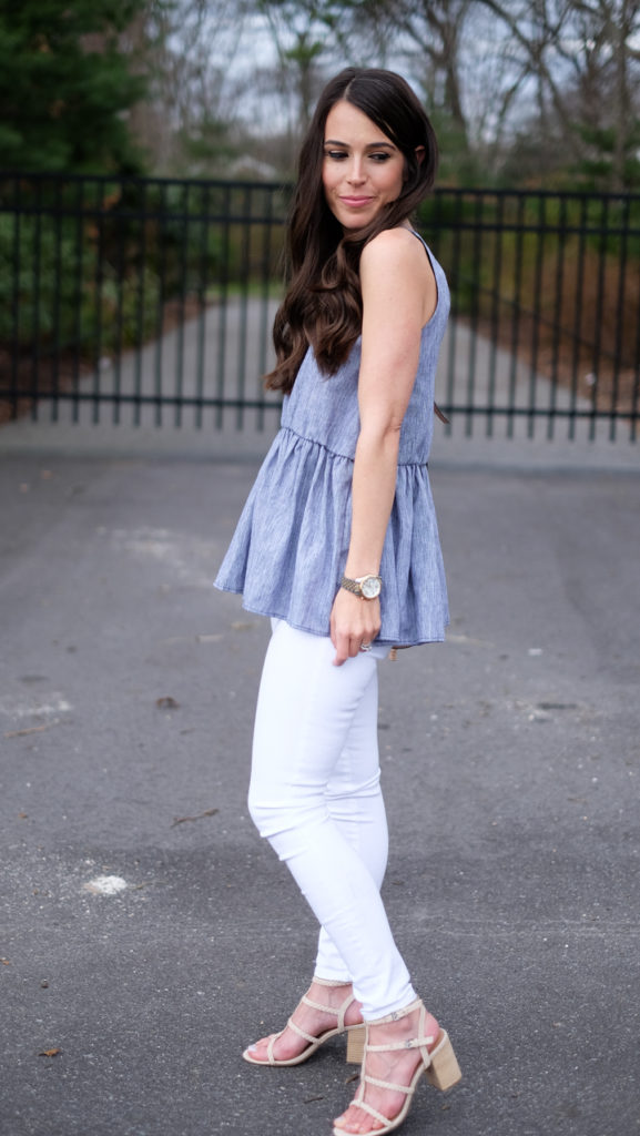 nautical peplum top outfit