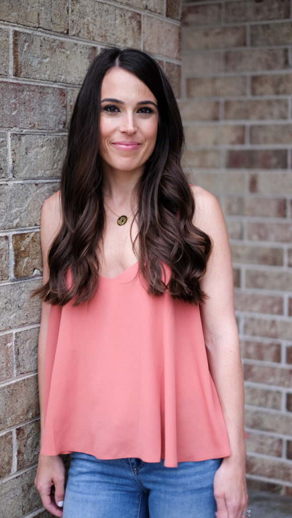 peach strappy top