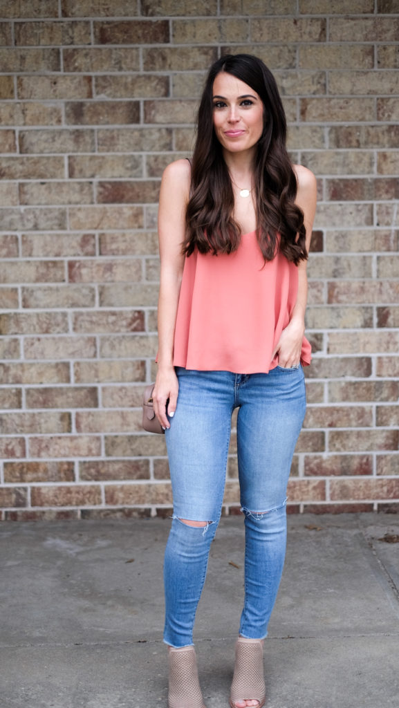peach top summer outfit