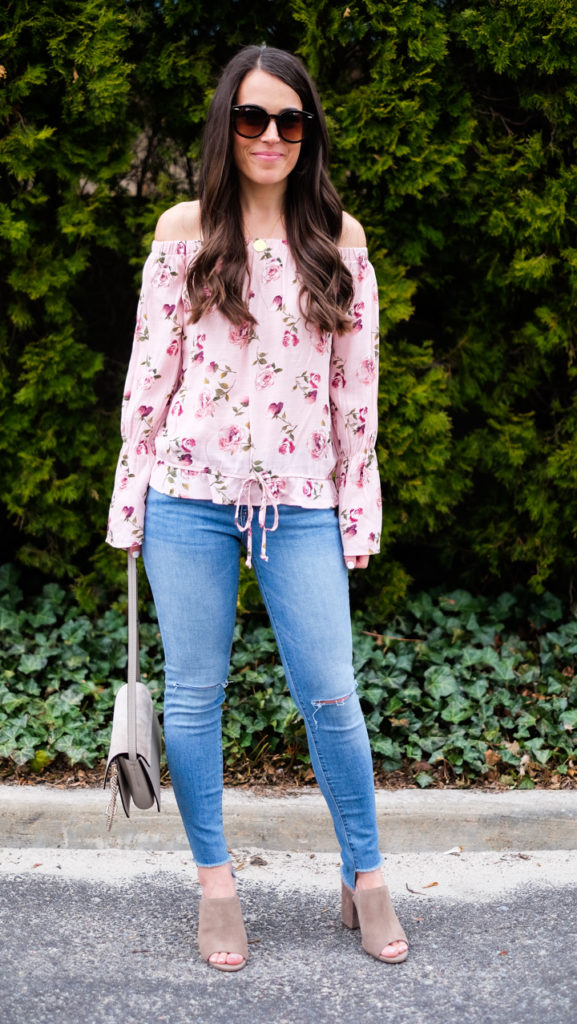 pink floral top outfit