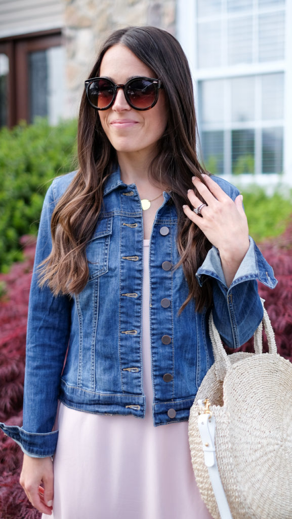 Denim Jacket over sleeveless dress outfit