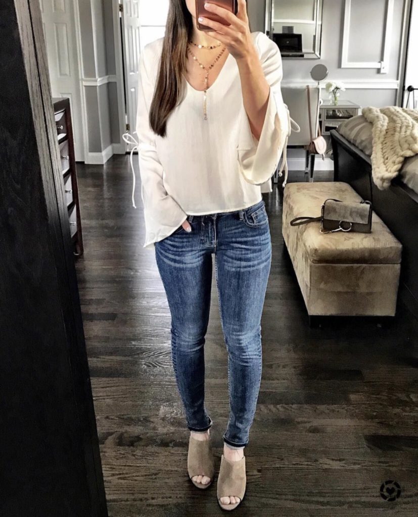 bp ivory bell sleeve top