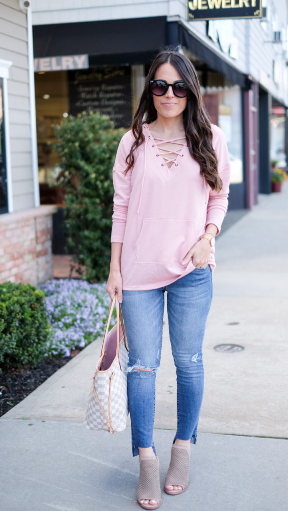 caslon lace up sweatshirt