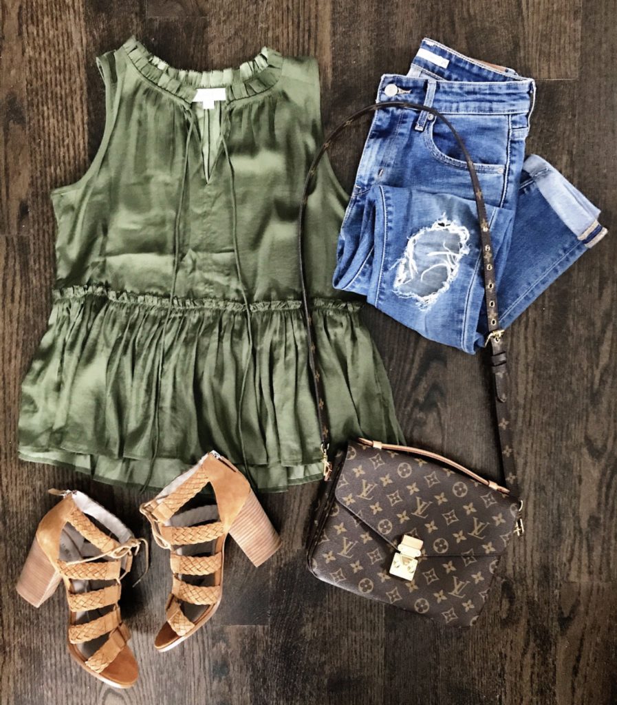 loft peplum and lace up sandals