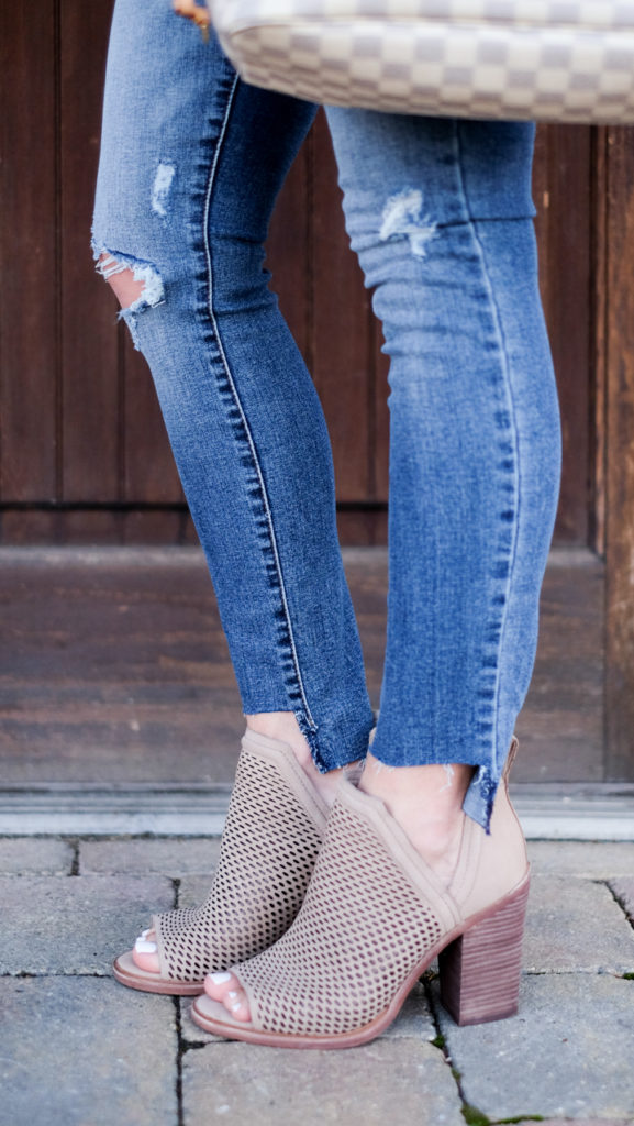 vince camuto peep toe booties