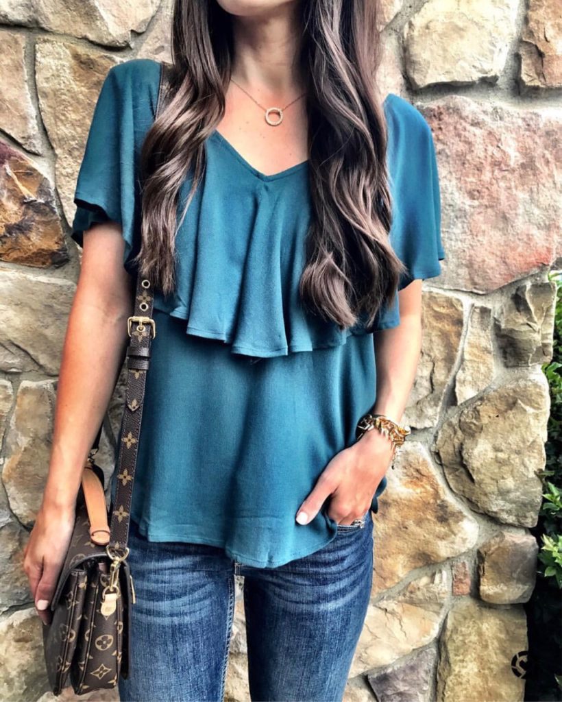 BP ruffle v neck