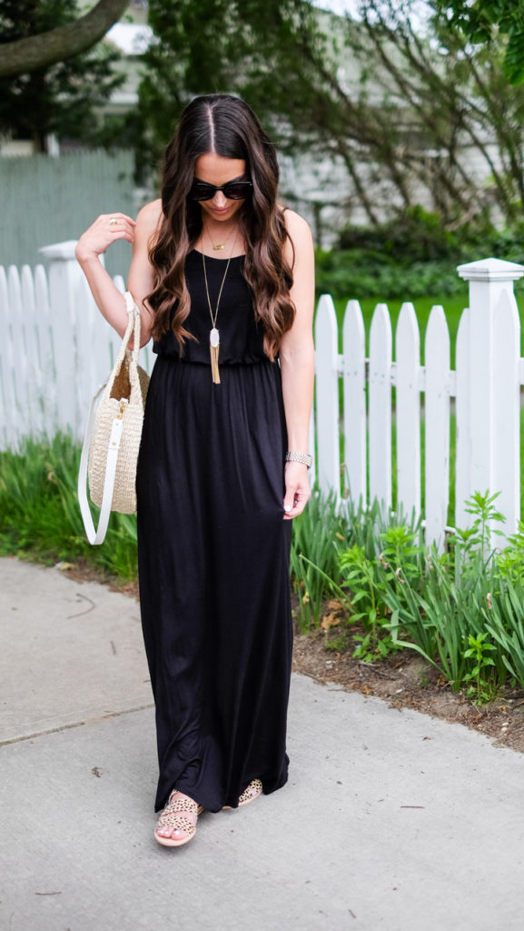 black maxi dress outfit