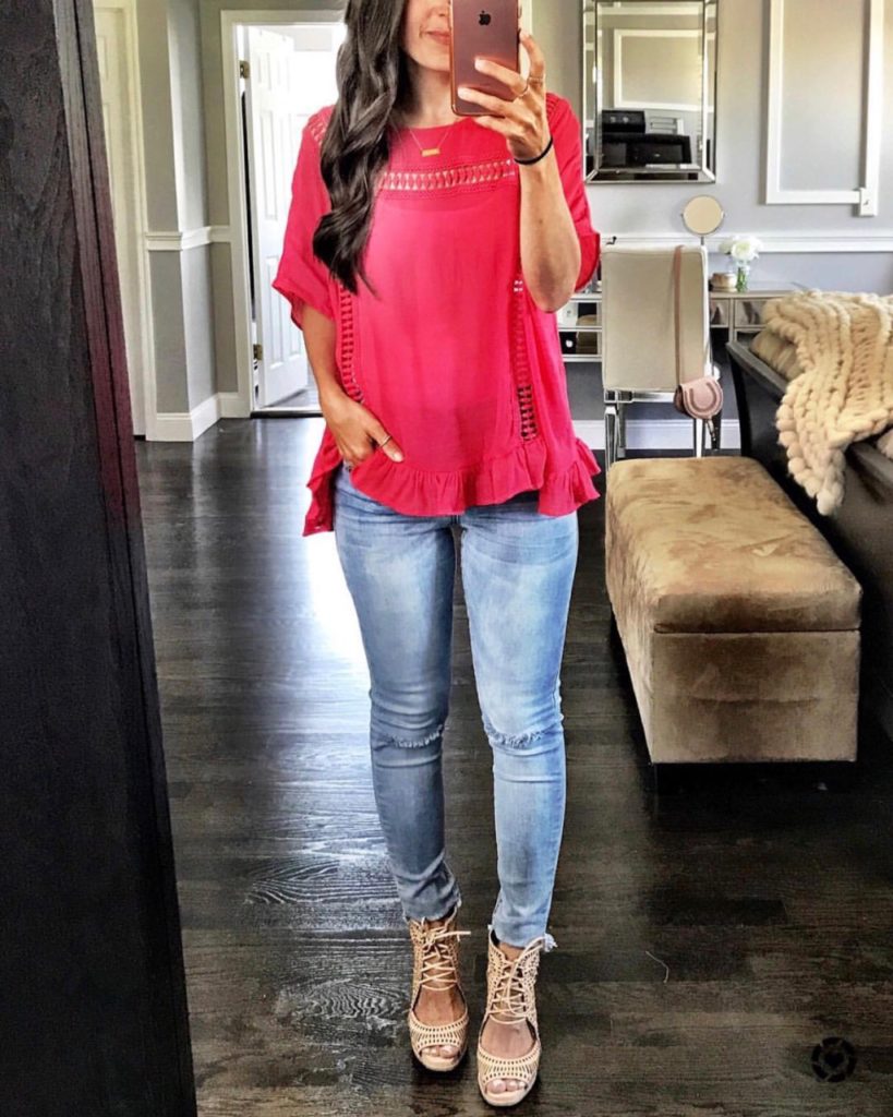 crochet detail loose top