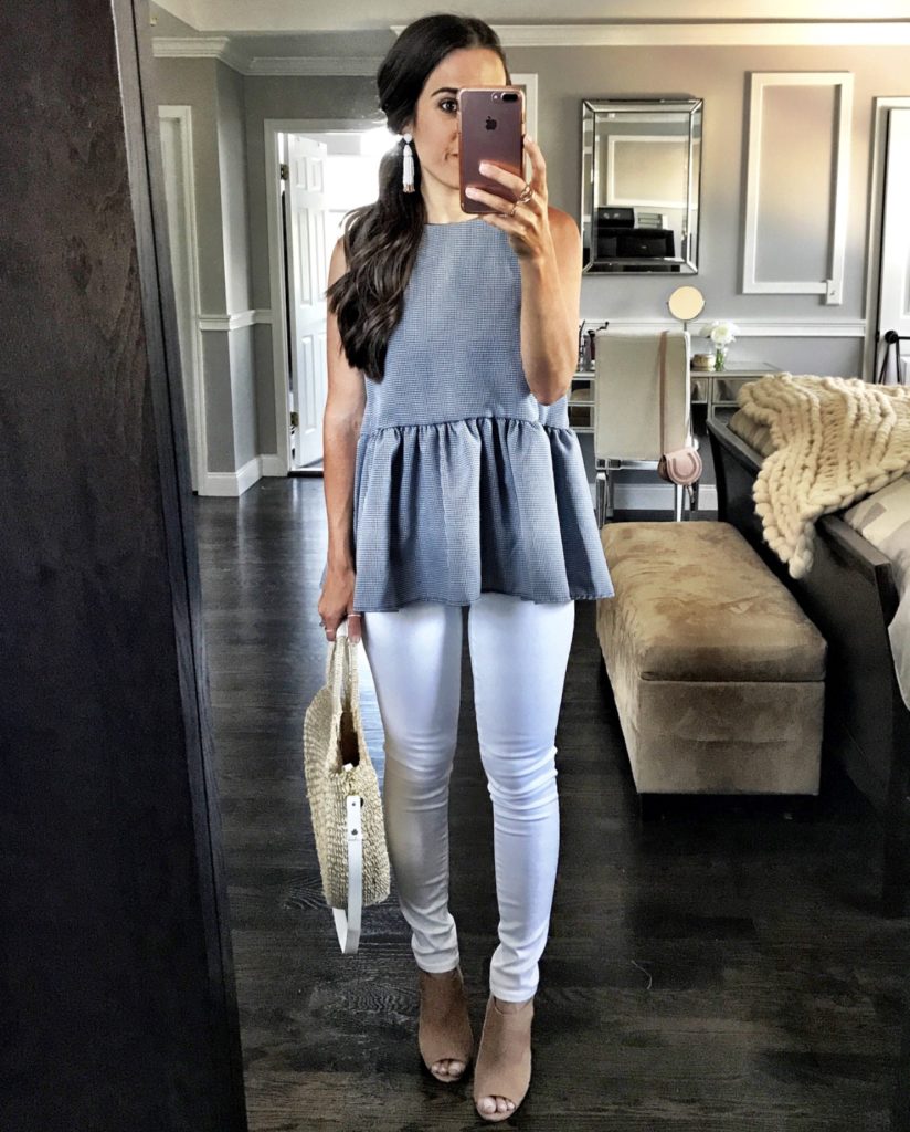 gingham peplum top