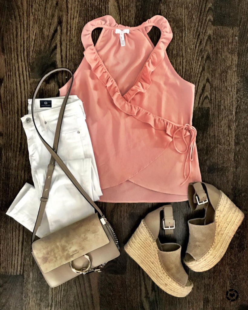 ruffle wrap front tank
