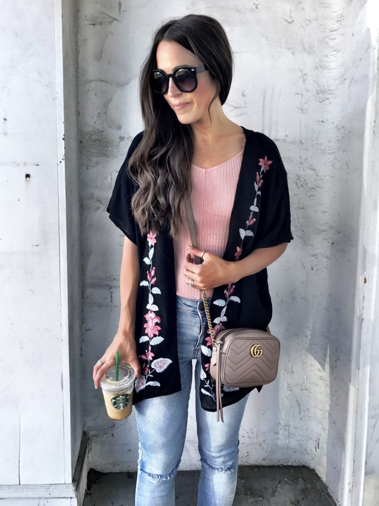 Chloe and Katie embroidered kimono