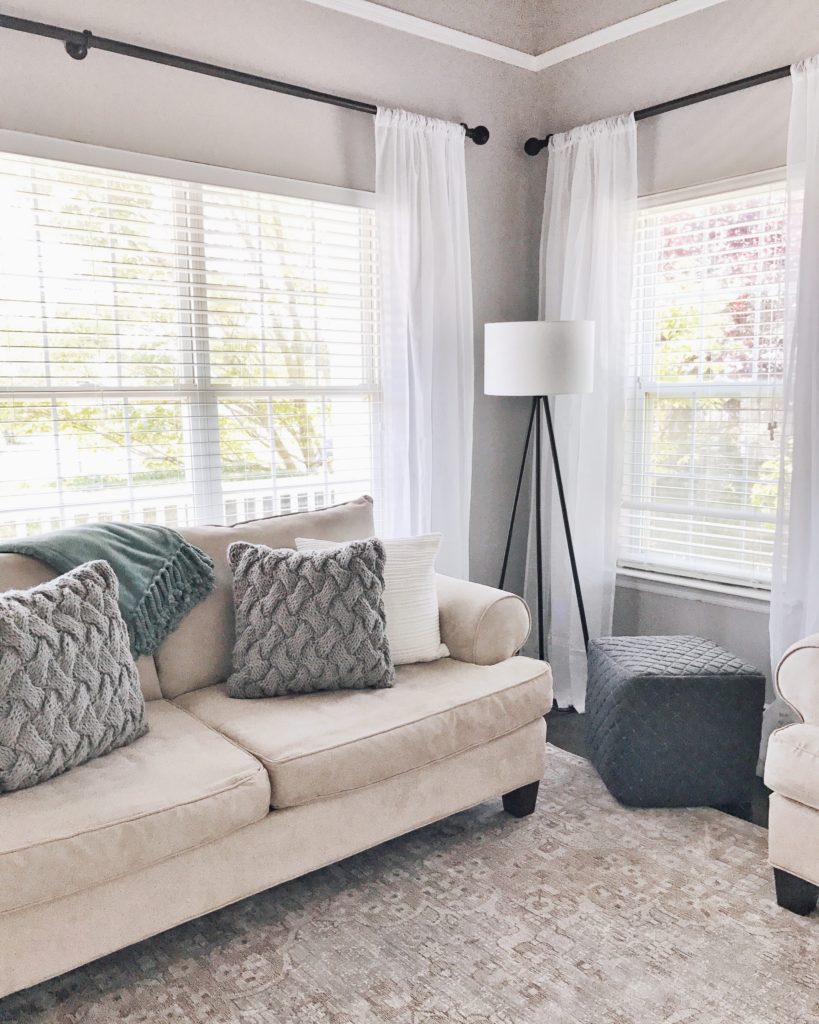 White and gray living room 1
