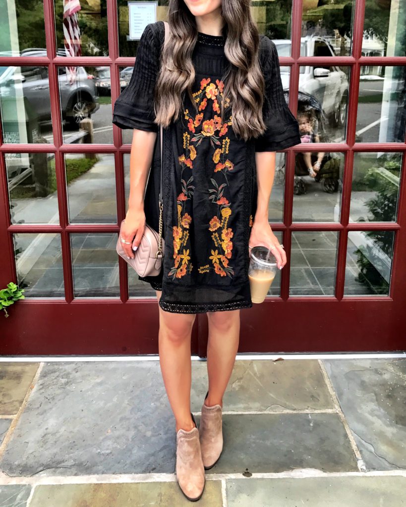 black embroidered free people dress