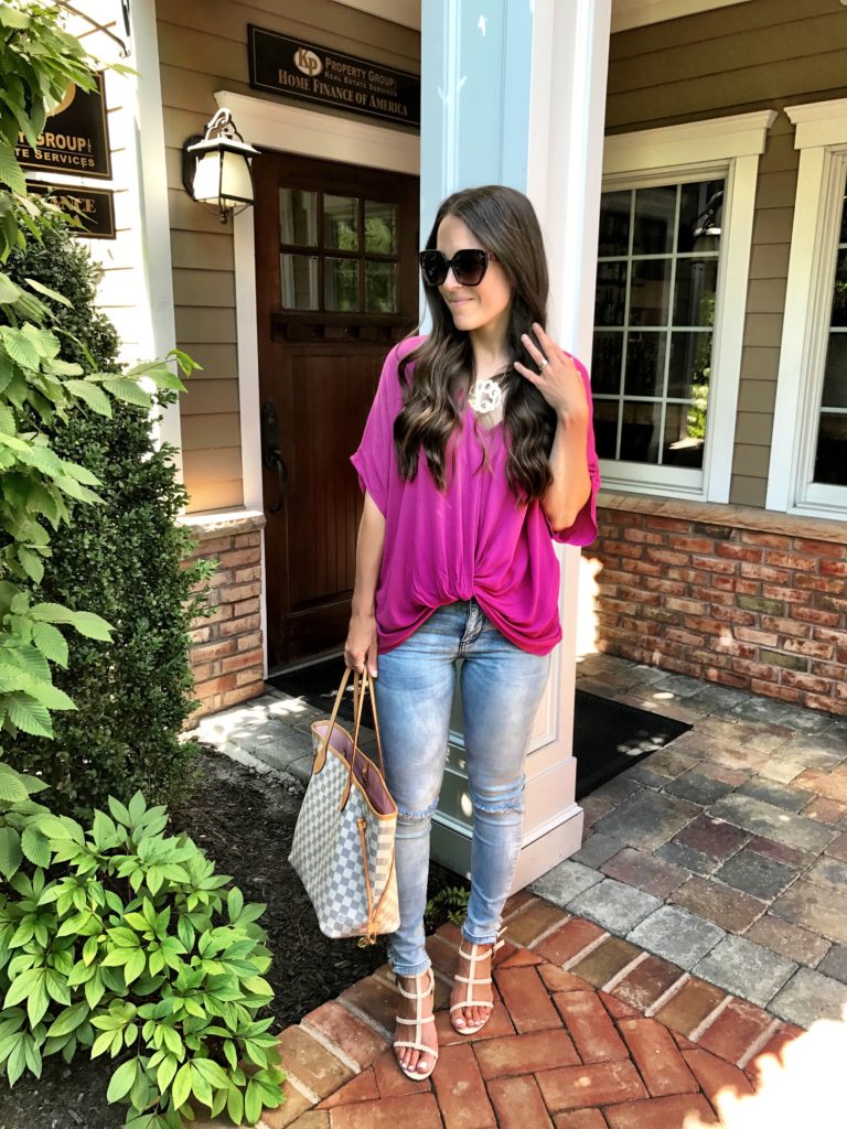 twist front v neck