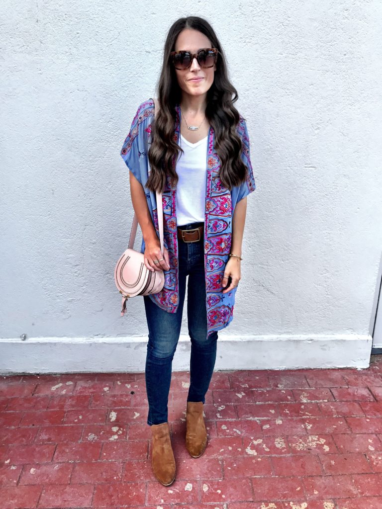 embroidered kimono outfit