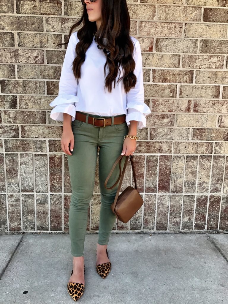 olive green pants outfit